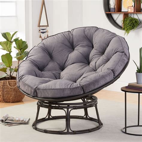 Walmart papasan chair - From $291.23. Armen Living Acapulco Indoor Outdoor Steel Papasan Lounge Chair. $ 29981. QJUHUNG Outdoor 360 Degree Rotating Papaya Chair with Round Cushion and Steel Frame, Beige. $ 26949. OSP Designs BF25292-RD Papasan Chair with 360-degree Swivel, Red cushion and Black Frame.Web